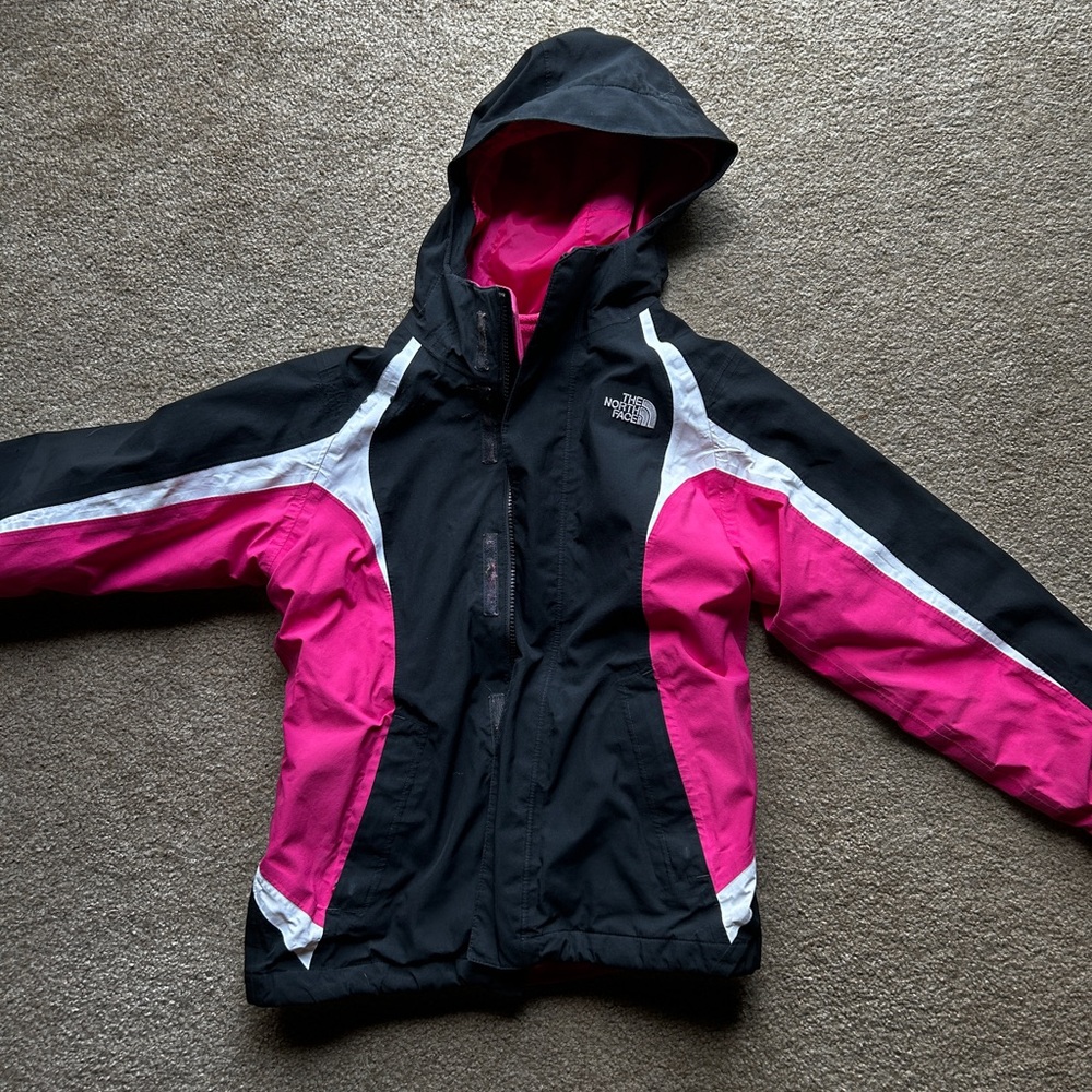 The North Face Black and Pink girl’s Medium Jacket 10/12